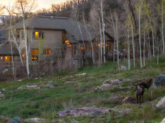 Nestled in a serene natural setting, this stunning property boasts a beautiful wooden house with multiple windows that offer breathtaking views.