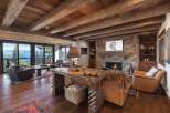 Experience the epitome of rustic luxury in this stunning living room.
