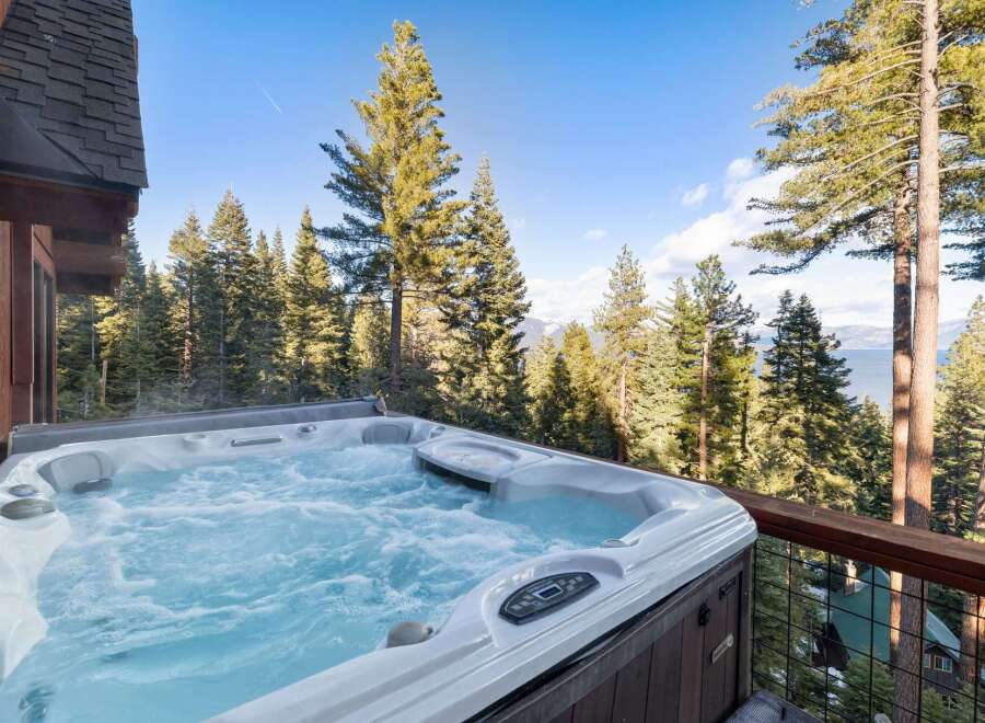 Enjoy the ultimate relaxation experience with this stunning property featuring a luxurious hot tub.