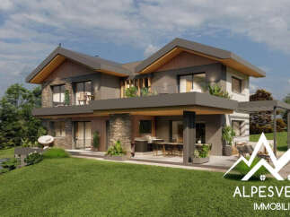 Discover your dream home in the Alps! This stunning property boasts modern architecture, featuring a sleek design with ample natural light.