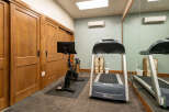 This home gym offers a dedicated space for fitness enthusiasts.