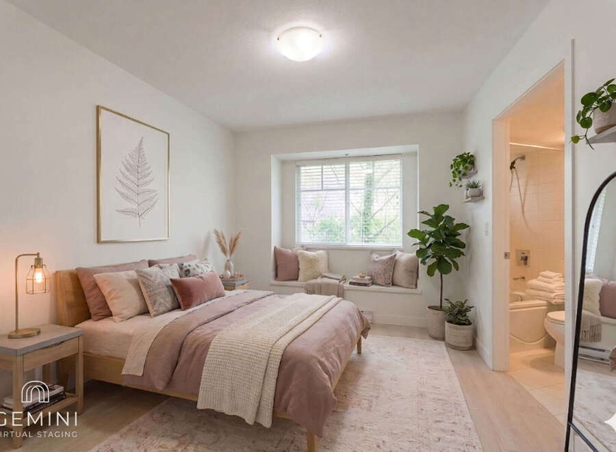 Step into a serene bedroom retreat, thoughtfully designed for comfort and style.