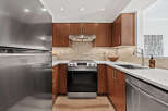 This stunning kitchen boasts modern design and functionality.