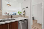 This stunning kitchen boasts modern design and functionality.