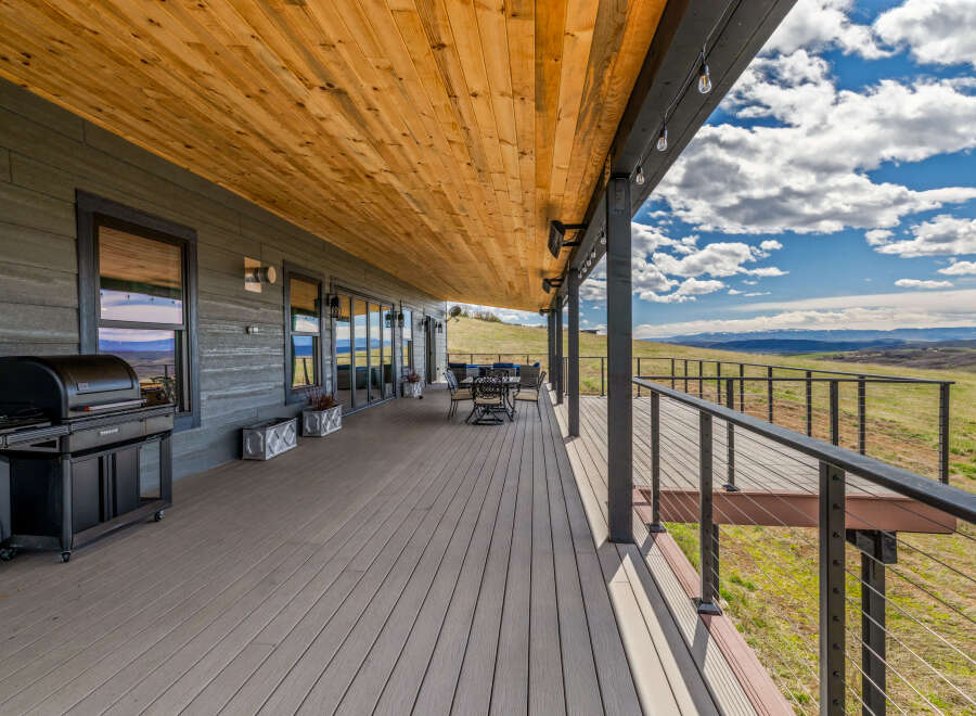 Enjoy the stunning views from this beautiful outdoor deck.