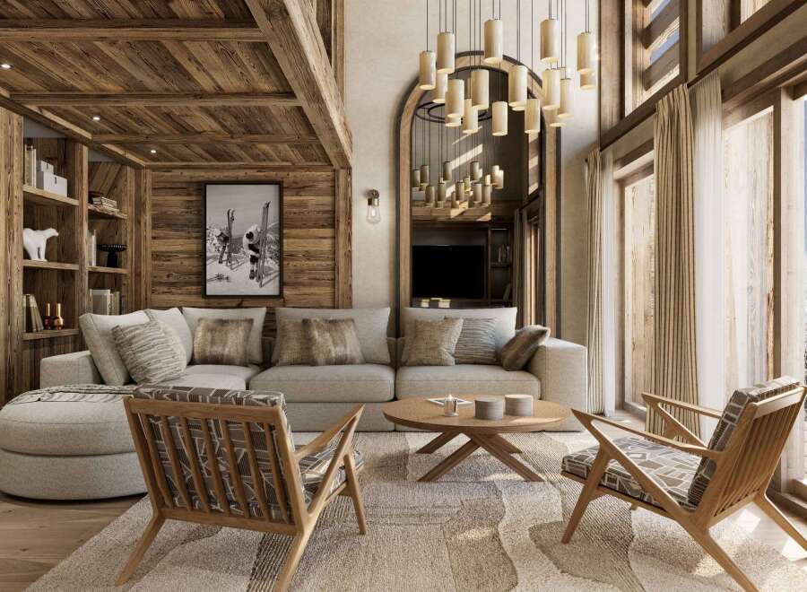 Experience luxury living in this stunning property featuring a cozy living room with a modern design.