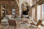 Experience luxury living in this stunning property featuring a cozy living room with a modern design.
