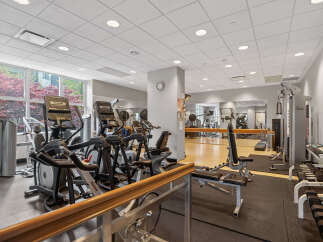 This well-equipped gym offers a variety of workout options, including cardio machines and weight training equipment.