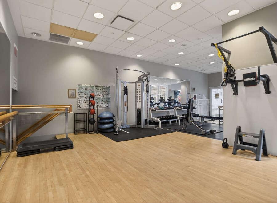 This well-equipped gym offers a variety of workout options, perfect for maintaining a healthy lifestyle.