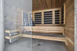 Step into relaxation with this luxurious sauna, a perfect addition to any home.