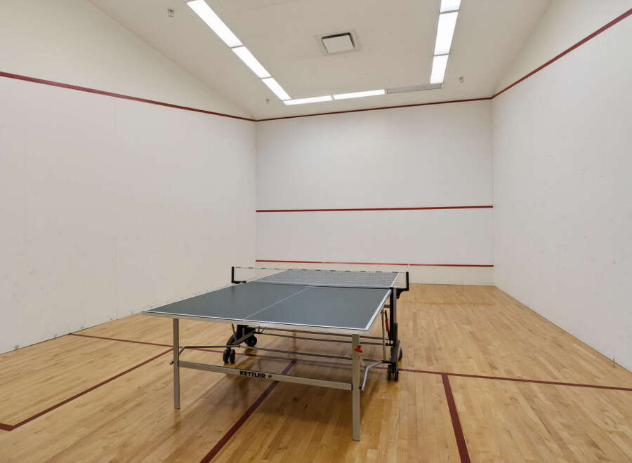 This property boasts a dedicated squash court, perfect for fitness enthusiasts and sports lovers.