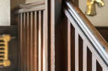This stunning property boasts a beautifully crafted wooden staircase, adding a touch of elegance and warmth to the interior.