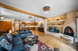 Step into luxury with this stunning property featuring a cozy fireplace, perfect for those chilly evenings.