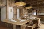 Experience the epitome of rustic elegance in this stunning dining area.