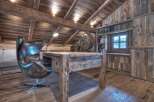Step into rustic elegance with this stunning home office.
