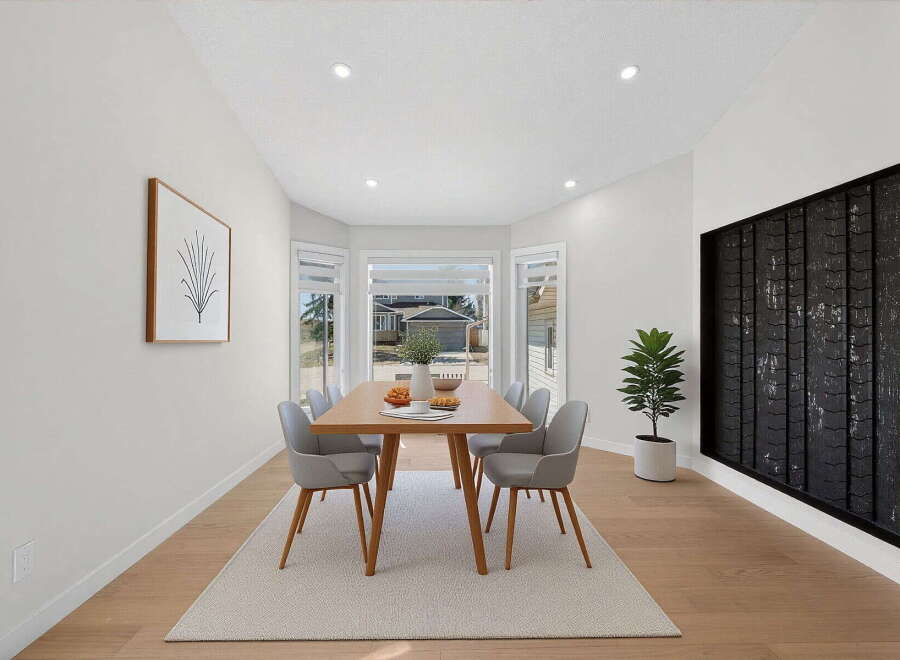 Step into this stunning dining room, perfect for hosting gatherings or enjoying intimate meals.