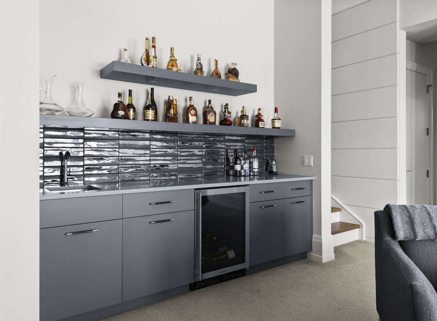 This stunning home bar is the perfect addition to any luxury property.