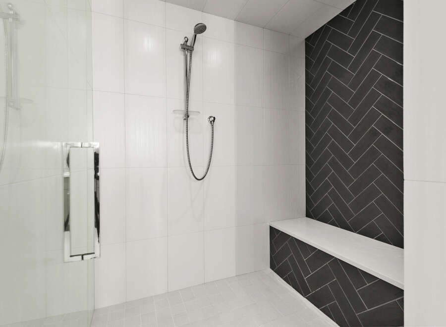 Step into luxury with this modern bathroom design.