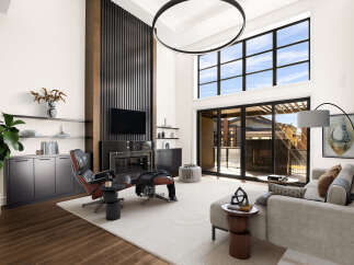 Experience luxury living in this stunning property, featuring a modern design with high ceilings and expansive windows that flood the space with natural light.