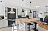 This stunning kitchen boasts modern design and functionality.
