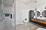Step into luxury with this modern bathroom design.