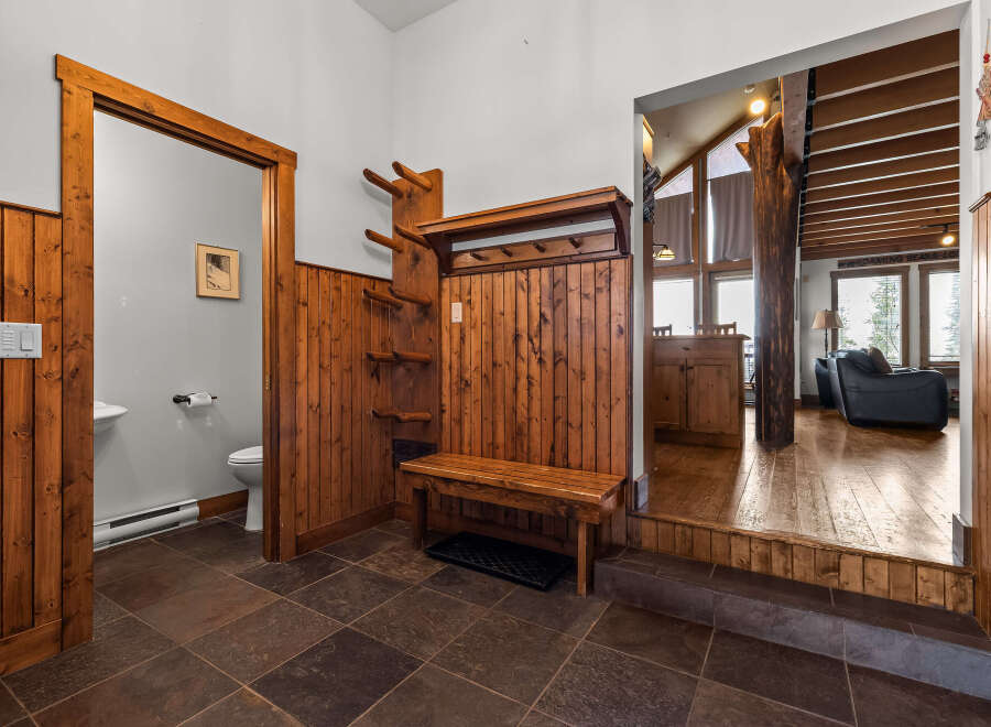 Step into rustic charm with this inviting entryway.