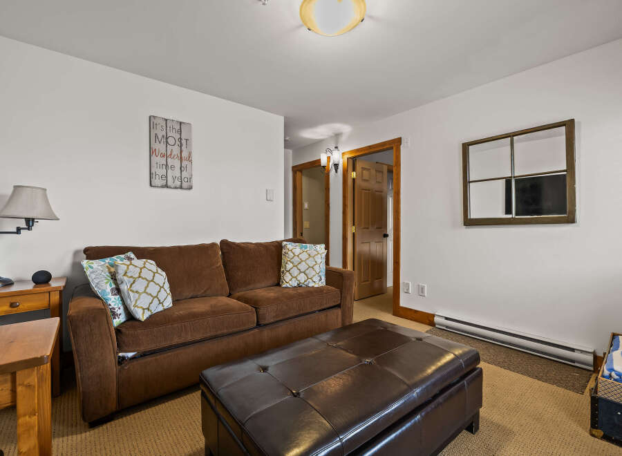 This cozy living room offers a comfortable space for relaxation and entertainment.