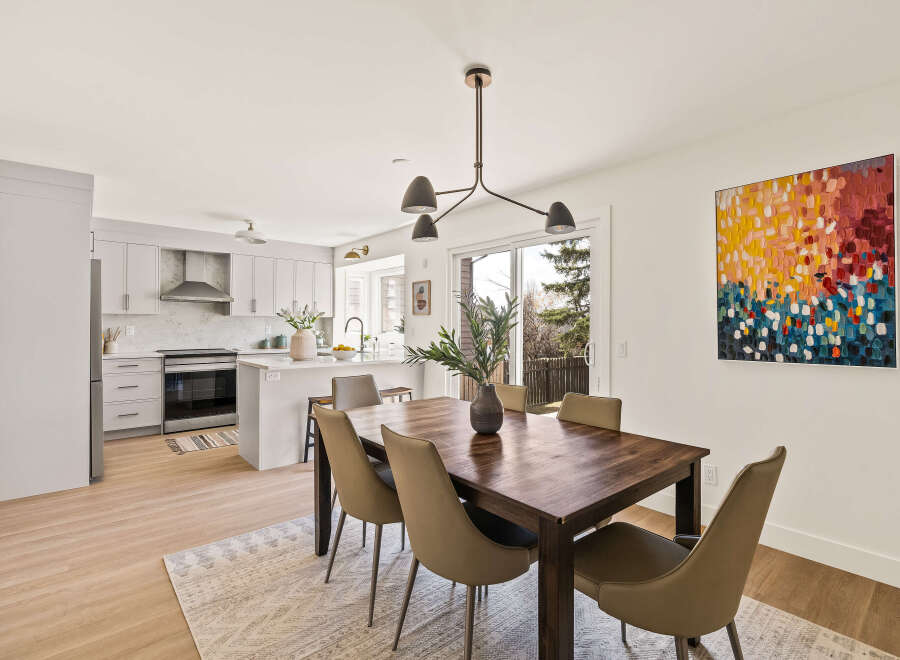 This stunning dining room is the perfect space for entertaining.