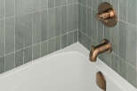 This bathroom features a stylish combination of modern design and functionality.