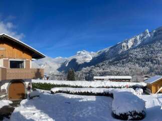 Experience the charm of a winter wonderland with this stunning property nestled in the snowy Alps.