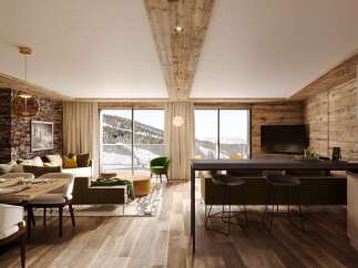 Experience luxury living in this stunning property, featuring a modern kitchen with sleek countertops and ample storage.