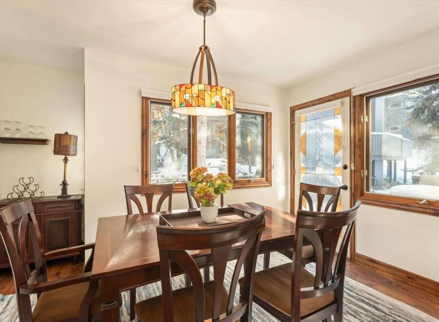 Step into this inviting dining room, perfect for hosting gatherings.