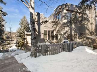 Discover this stunning property featuring a modern design and a serene winter landscape.