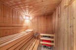 Step into relaxation with this inviting sauna.