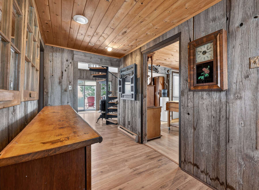 Step into rustic charm with this inviting entryway.