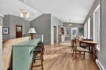 This charming property boasts a cozy interior with a unique blend of rustic and elegant elements.