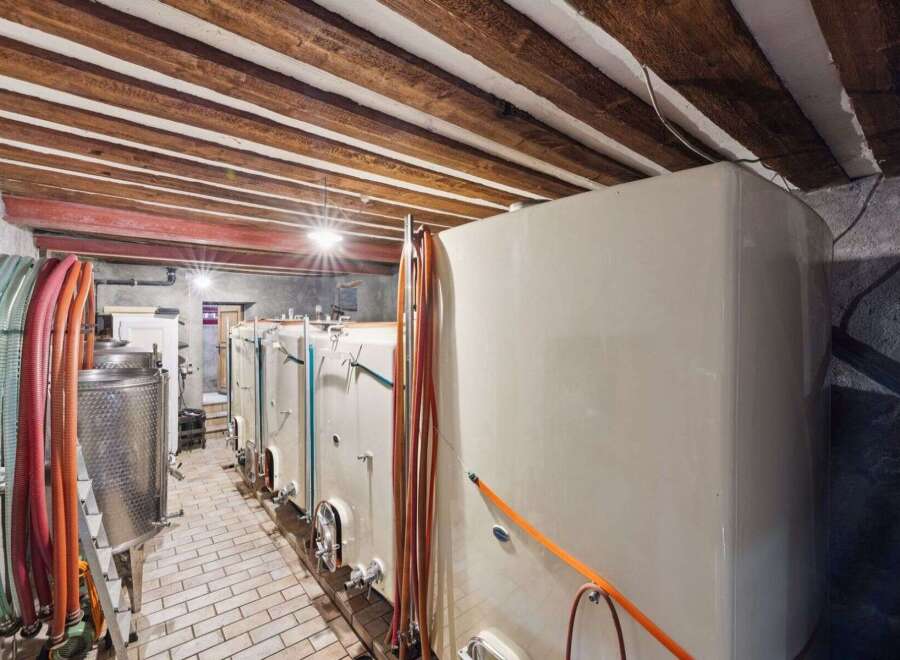 Explore this unique property featuring a wine cellar with a rustic charm.