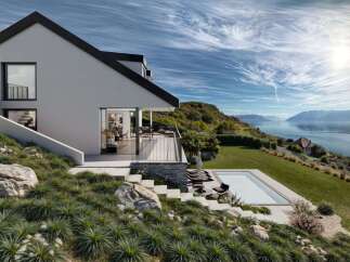 Experience luxury living in this stunning modern home with breathtaking views.