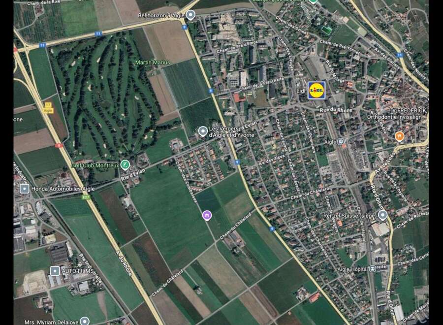 Explore the charming town of Aigle, Switzerland, with this detailed map highlighting key locations.