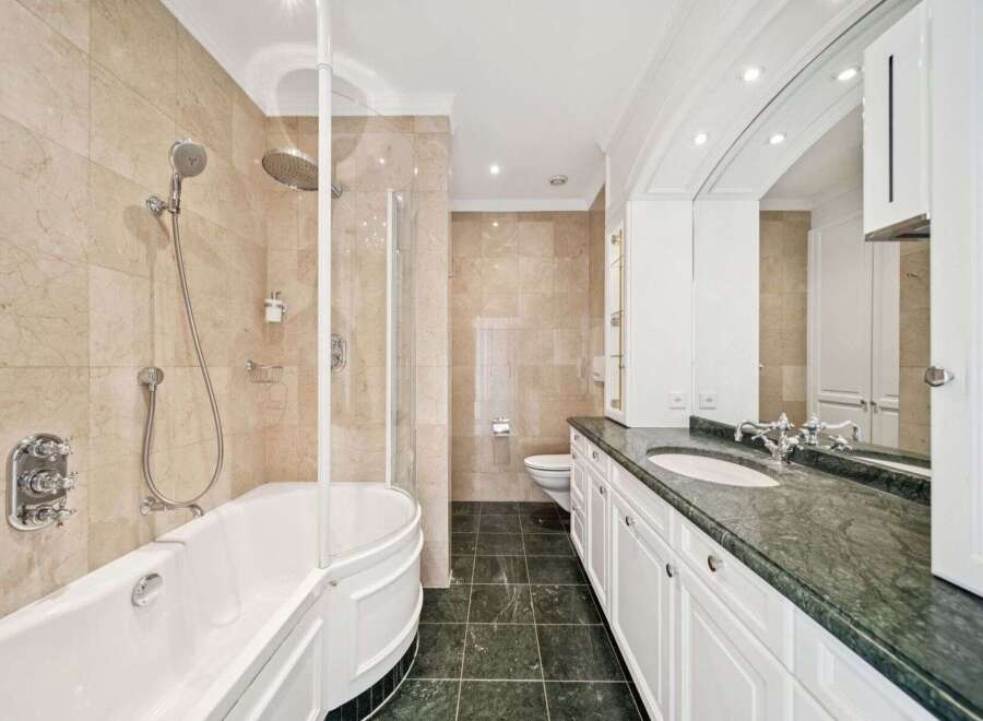 Step into luxury with this exquisite bathroom.