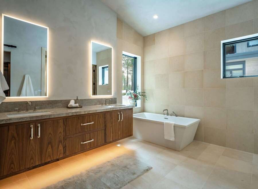 Step into luxury with this stunning bathroom design.