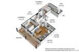Discover this charming apartment featuring two bedrooms, perfect for a small family or individuals seeking extra space.