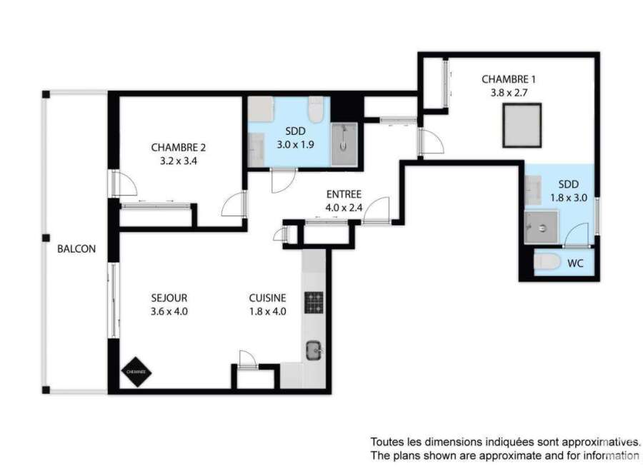 Discover this charming apartment featuring two bedrooms, a well-appointed kitchen, and a cozy living area.