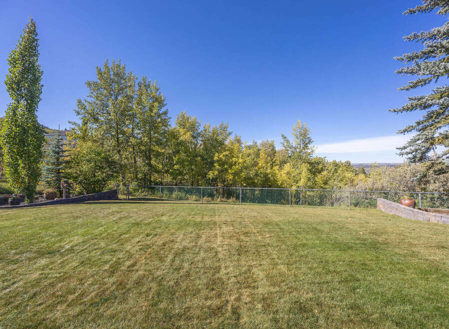 Enjoy the tranquility of this expansive backyard, perfect for outdoor gatherings and relaxation.