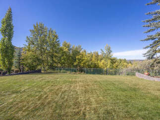 Enjoy the tranquility of this expansive backyard, perfect for outdoor gatherings and relaxation.