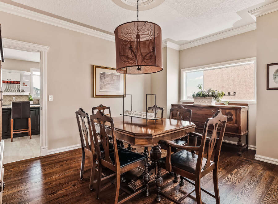 Step into this elegant dining room, perfect for hosting memorable gatherings.
