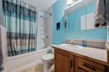This bathroom features a clean and inviting design, perfect for relaxation.