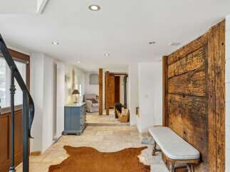 Step into rustic elegance with this stunning entryway.