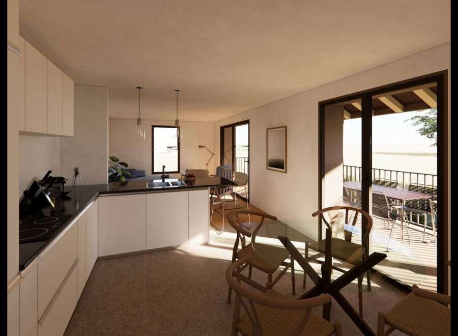 Step into modern elegance with this stunning property, featuring a beautifully designed kitchen with sleek countertops and ample storage.