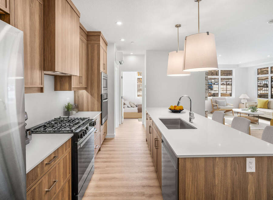 This stunning kitchen boasts modern design and high-end finishes.